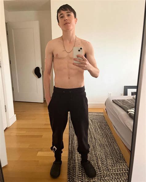 Elliot Page poses topless in new Instagram mirror selfie